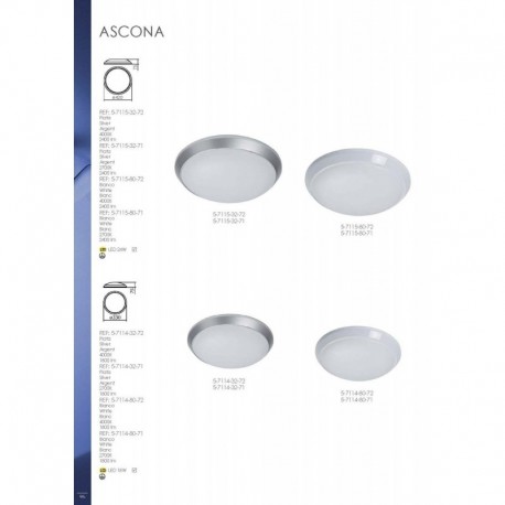 PLAFON ASCONA, LED18 W 2700K D33(plata/acrílico)