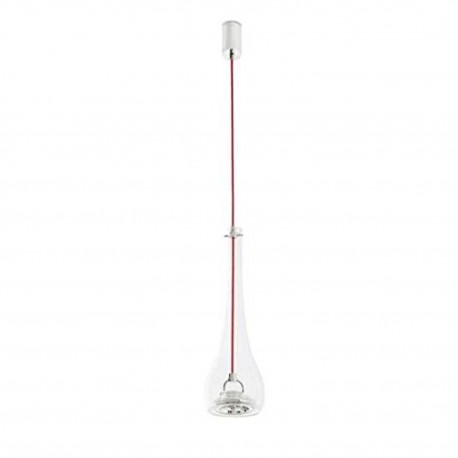 Lámpara de techo ETER cristal transp cable rojo 1m 1l ar11